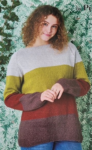 Stribet raglanbluse i Zenta